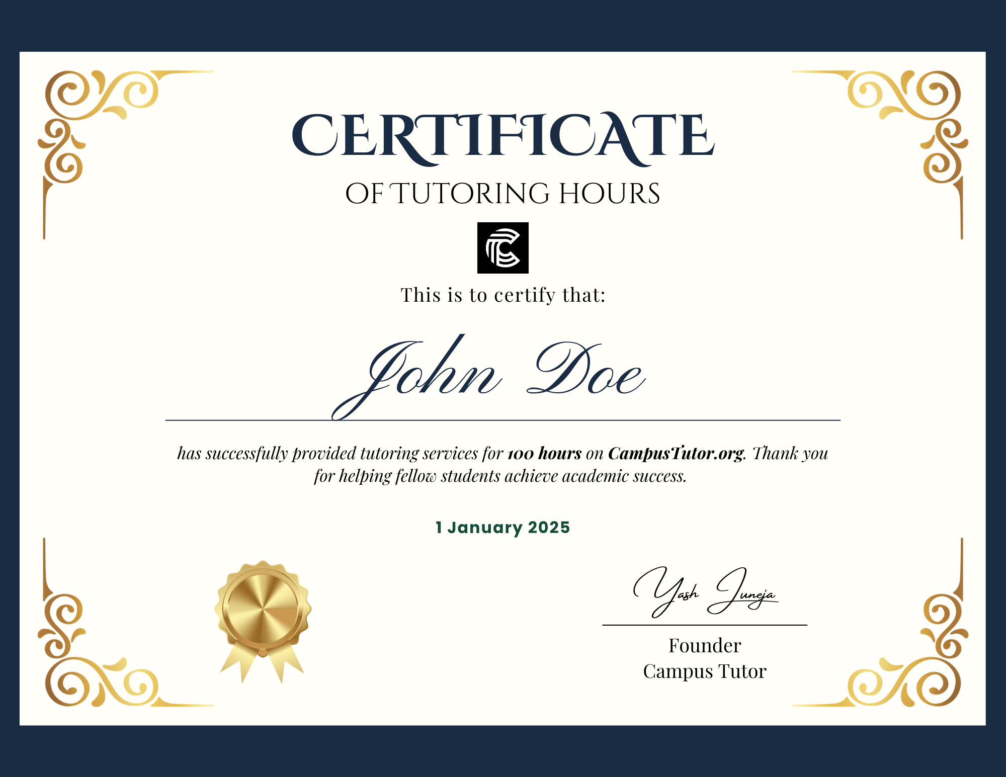 Tutoring Certificate